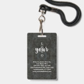 Classic Grey Marble Convention Medewerker ID Label Badge (Achterkant met koord)