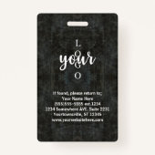 Classic Grey Marble Convention Medewerker ID Label Badge (Achterkant)