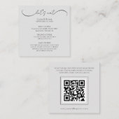 Classic Grey Modern Wedding Menu Behuizing Kaart (Voorkant / Achterkant)