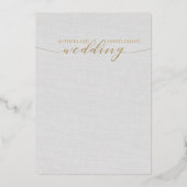 Classic Gris Lin Mariage Gold Foil Invitation (Verso)