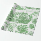 Classic Groen Frans Chateau Toile Cadeaupapier (Uitgerold)