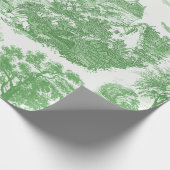 Classic Groen Frans Chateau Toile Cadeaupapier (Hoek)