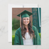 Classic Groen Goud Afstuderen Foto Bedankkaart (Achterkant)