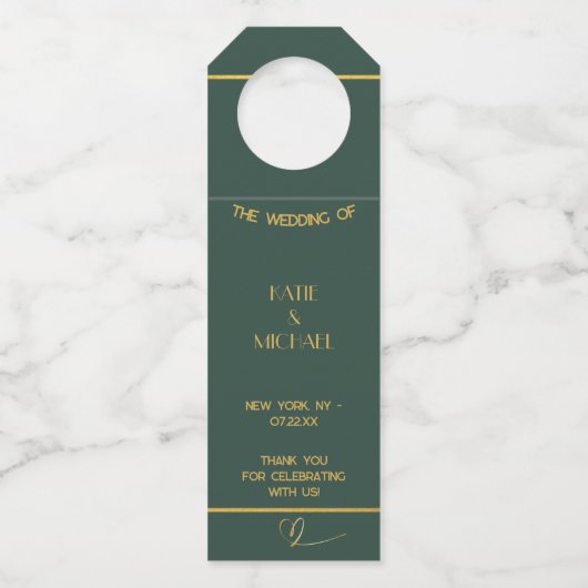 Classic Groene & Gouden Fleshanger Labels - Luxury (Voorkant)