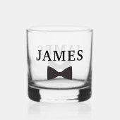 Classic Groomsman Bow Stropdas Stemless wijnglas Whisky Glas (Voorkant)