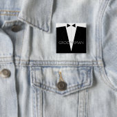 Classic Groomsman Flair Vierkante Button 5,1 Cm (In situ)