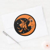 Classic  Halloween Moon en Witch Ronde Sticker (Envelop)