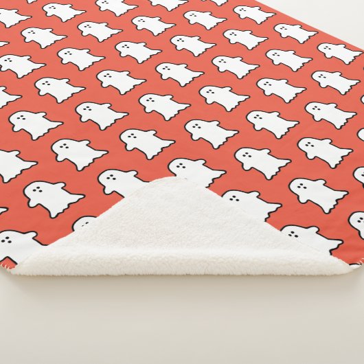 Classic Halloween Sinaasappel en witte spook Sherpa Deken (3/4)