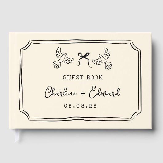 Classic Hand Drawn Scribble  Wedding  Gastenboek (Voorkant)