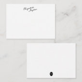 Classic Handwritten Name Monogram Flat Note Cards Notitiekaartje (Voorkant / Achterkant)