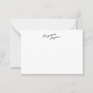 Classic Handwritten Name Monogram Flat Note Cards Notitiekaartje