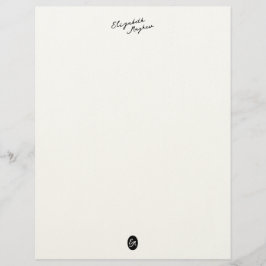 Classic Handwritten Name Monogram Letterhead Briefhoofd