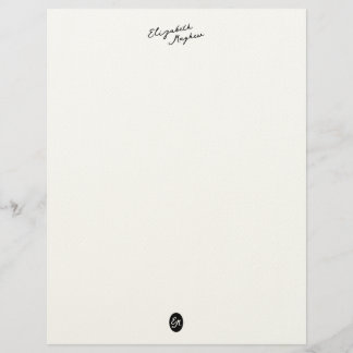 Classic Handwritten Name Monogram Letterhead Briefhoofd