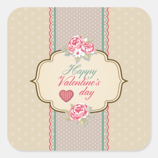  Classic Happy Valentijnsdag Sticker Seal (Voorkant)