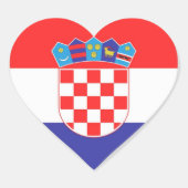 Classic Heart Stickers – Croatian Flag Design (Devant)