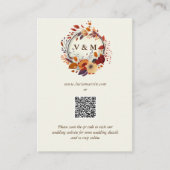 Classic Herfst Wildflower Naam QR Code Bruiloft RS Informatiekaartje (Voorkant)