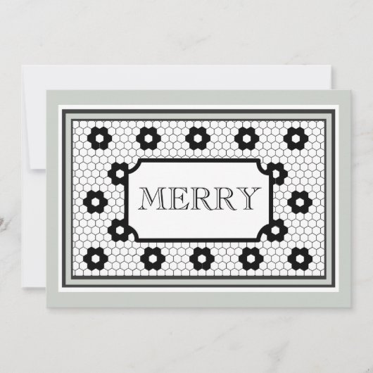 Classic Hex carreaux design joyeux carte de vacanc (Devant)