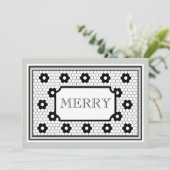 Classic Hex carreaux design joyeux carte de vacanc (Debout devant)