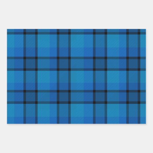 Classic holiday plaid navy blue Christmas Gift Inpakpapier Vel (Voorkant 3)