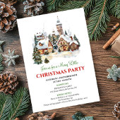 Classic holiday scene Christmas party invitation