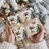 Classic Holiday Tree and Presents Cadeaupapier