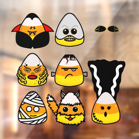 Classic Hollywood Monsters Candy Corn Raamsticker (Vel 2)