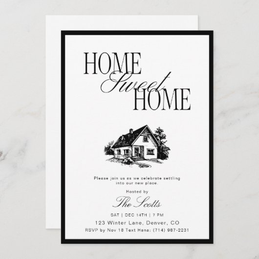 Classic Home Sweet Some Housewarming Kaart (Voorkant / Achterkant)