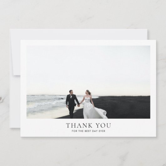 Classic Horizontal Romantic Photo Wedding Bedankkaart (Voorkant)