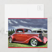 Classic Hotrod Car Briefkaart (Voorkant / Achterkant)