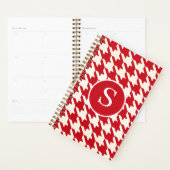Classic Houndstooth Cherry Rouge & Blanc Monogramm (Devant avec enveloppe)