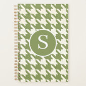 Classic Houndstooth Sage Vert & Blanc Monogramme (Devant)