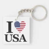 Classic "I ❤️ USA" Statement Sleutelhanger (Achterkant)