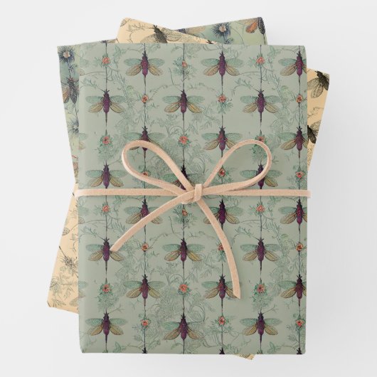 Classic Insects Pattern Inpakpapier Vel (In situ)