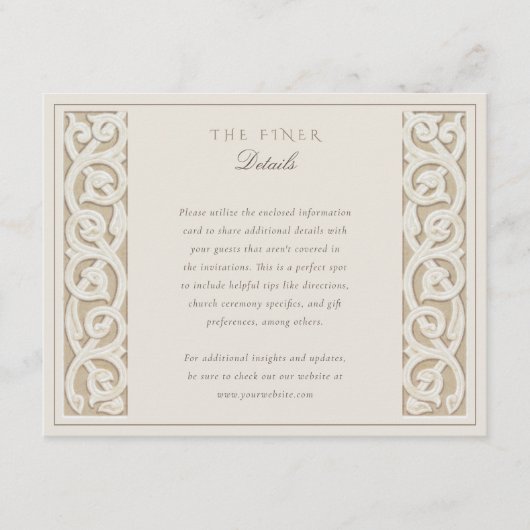 Classic Islamitisch Bloemen Bruiloft Informatie Ka Informatiekaartje (Voorkant)