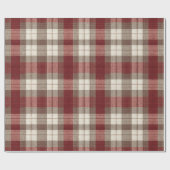 Classic Ivory Brown Rust Red Plaid Pattern Cadeaupapier (Vlak)