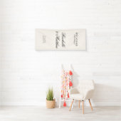 Classic Ivory Old Money Wedding Welcome Spandoek (Insitu)
