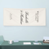 Classic Ivory Old Money Wedding Welcome Spandoek (Beurs)