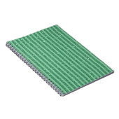 Classic Jade Green Glitter Style Vertical Stripes Notitieboek (Rechterzijde)