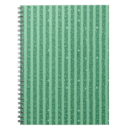 Classic Jade Green Glitter Style Vertical Stripes Notitieboek