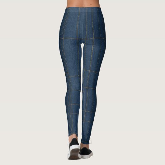 "Classic Jean Pattern Texture" Leggings (Achterkant)