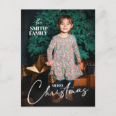 Classic Joy Merry Kerstfeestdag Kinder Foto Briefkaart (Voorkant)