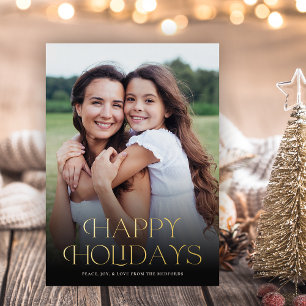 Classic Joyeux vacances Texte Floral Retour   Phot