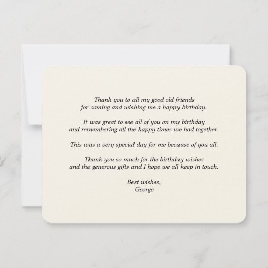 Classic Keep Calm Brown Kraft 40ste verjaardagsfee Bedankkaart (Achterkant)