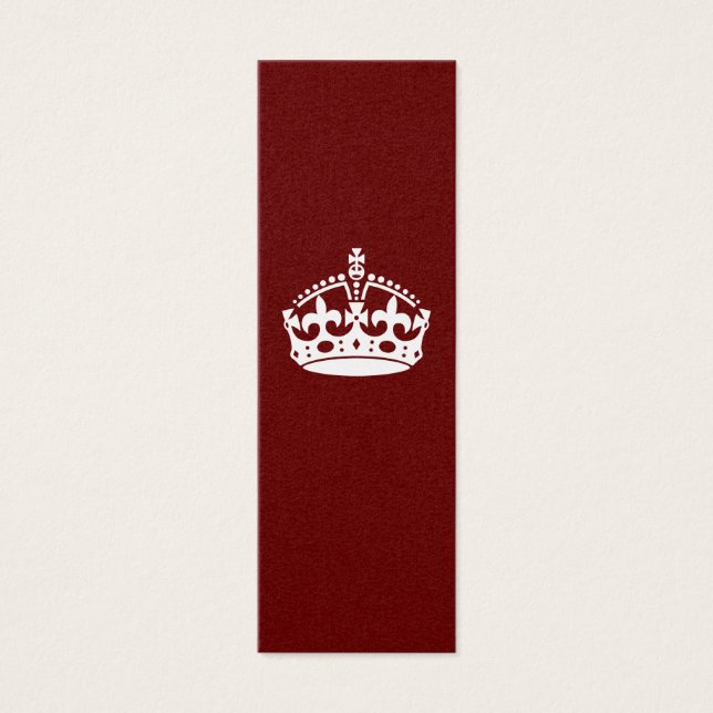 Classic Keep Calm Crown sur Bourgogne Rouge (Devant)