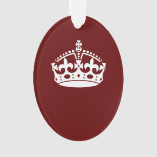 Classic Keep Calm Crown sur Bourgogne Rouge