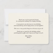 Classic Keep Calm Gold Elegant 60ste verjaardagsfe Bedankkaart (Achterkant)