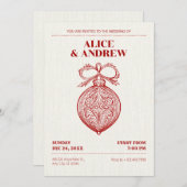 Classic Kerst ornament bruiloft Kaart (Voorkant / Achterkant)