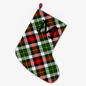 Classic Kerst Plaid Monogram Initiaal Feestelijk Grote Kerstsok (Voorkant (Hangend))