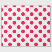 Classic Kerst Sjabloon Rode Polka Dots Wit Cadeaupapier (Vlak)