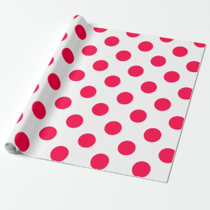 Classic Kerst Sjabloon Rode Polka Dots Wit Cadeaupapier